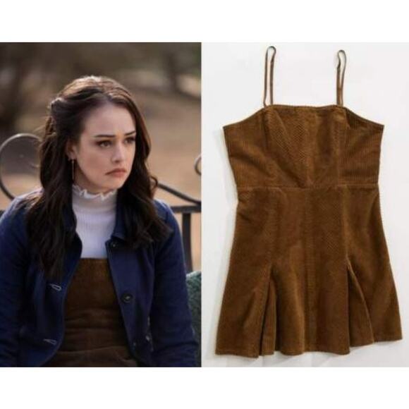 Urban Outfitters Corduroy Back Lace Up Mini Dress - Picture 2 of 12